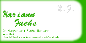 mariann fuchs business card